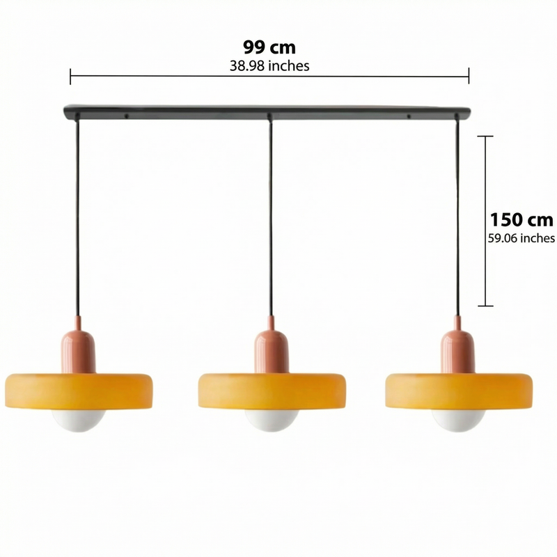 Lumosphere | Stylish Modern 3-Head Colored Glass Pendant Light