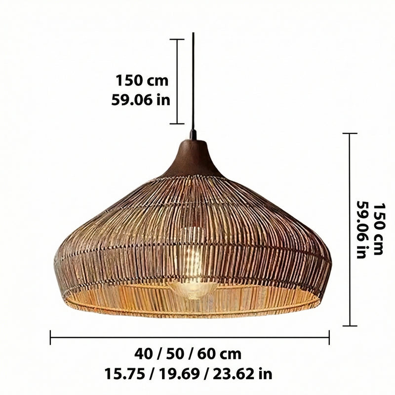 RattanWeave | Stylish Handwoven Rattan Pendant Light for Kitchen Decor