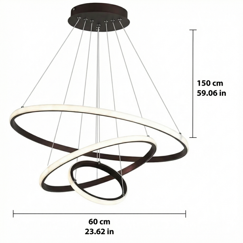 Elegant Modern Chandelier Light with 3-Layer Design & LED Bulbs | Adjustable Height for Dining Room Decor