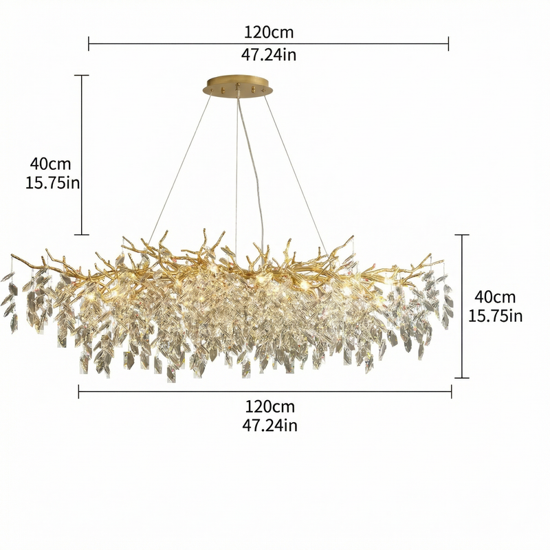 Elegant Glass Chandelier | Modern Crystal Lighting with Height-Adjustable Design for Dining Room Ambiance