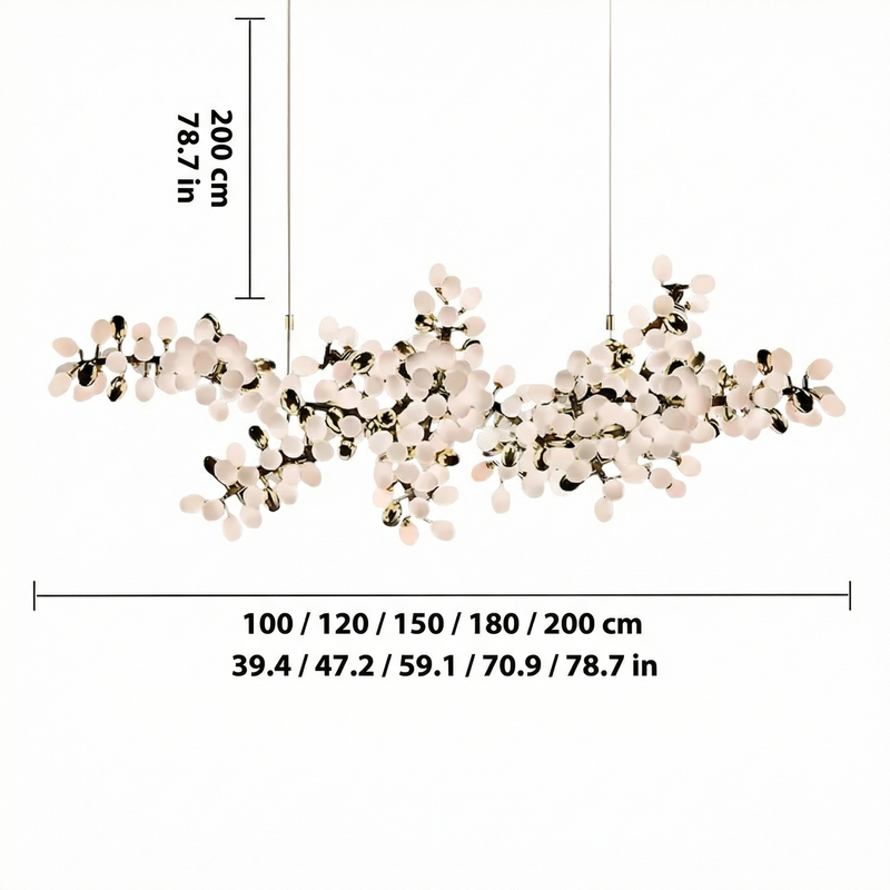 Fleurida | Crystal Chandelier Light with Adjustable Height | Elegant Design for Dining Room and Contemporary Spaces