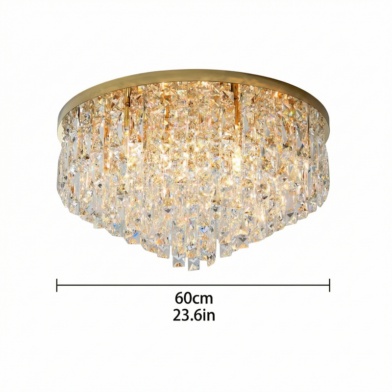 Elegant Crystal Ceiling Chandelier with Adjustable Height | Modern Design for Dining Room & Living Room Ambiance