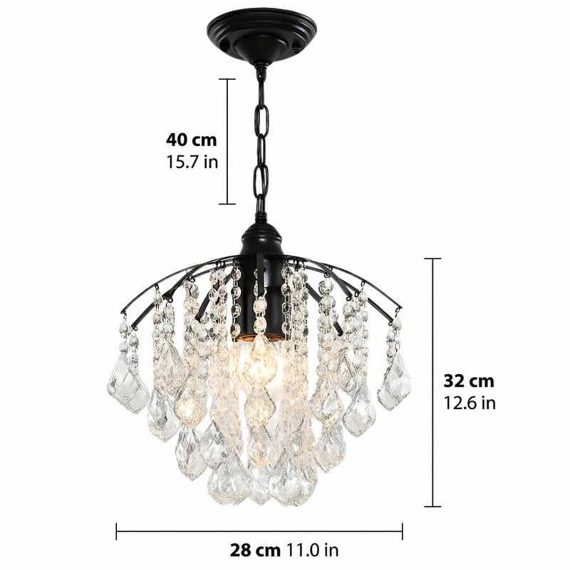 Elegant Crystal Chandelier Light with LED Bulbs | Modern Design for Luxurious Bedroom Ambiance