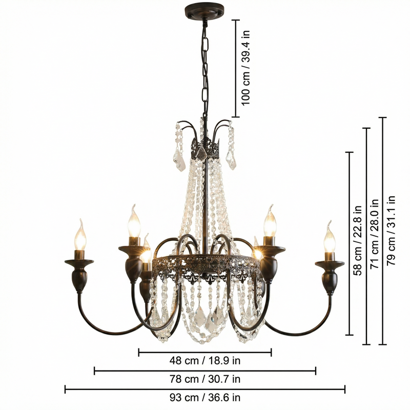 Elegant Crystal Chandelier | Modern Design with Soft Diffused Light | Luxurious Home Décor for Bedrooms and Living Rooms