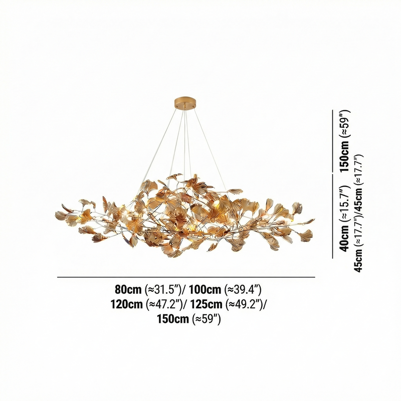 GinkgoGlow | Modern Elegant Acrylic Leaf Chandelier Light