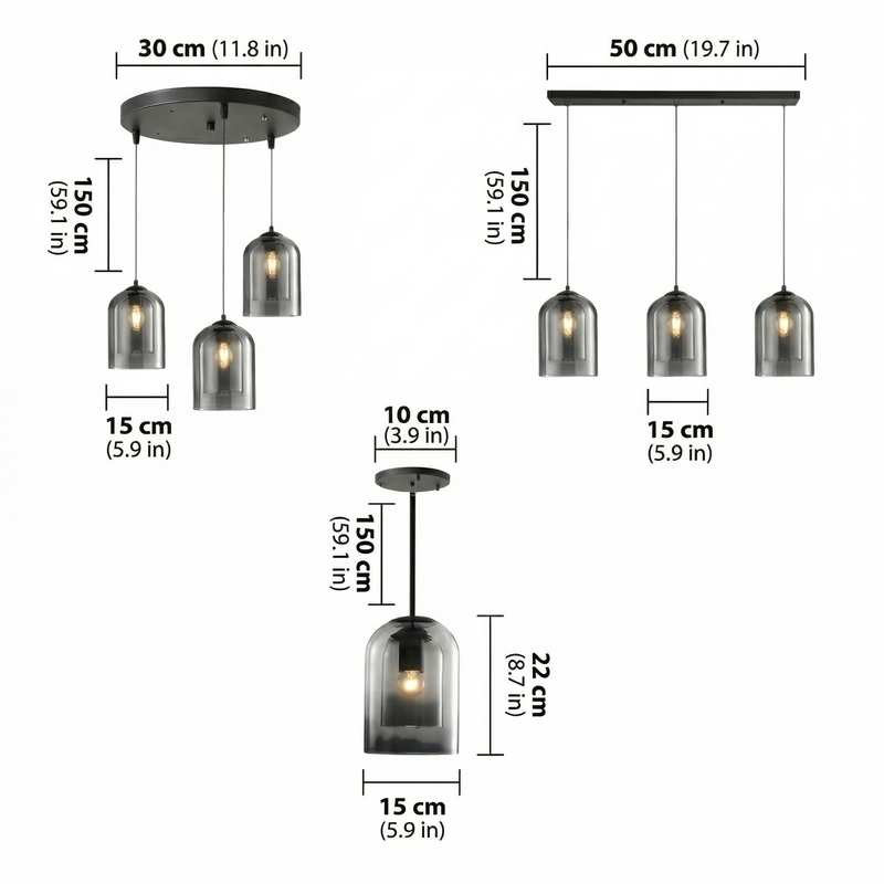 Modern Glass Pendant Light for Kitchen, Bedside & Commercial Spaces | Lunaris