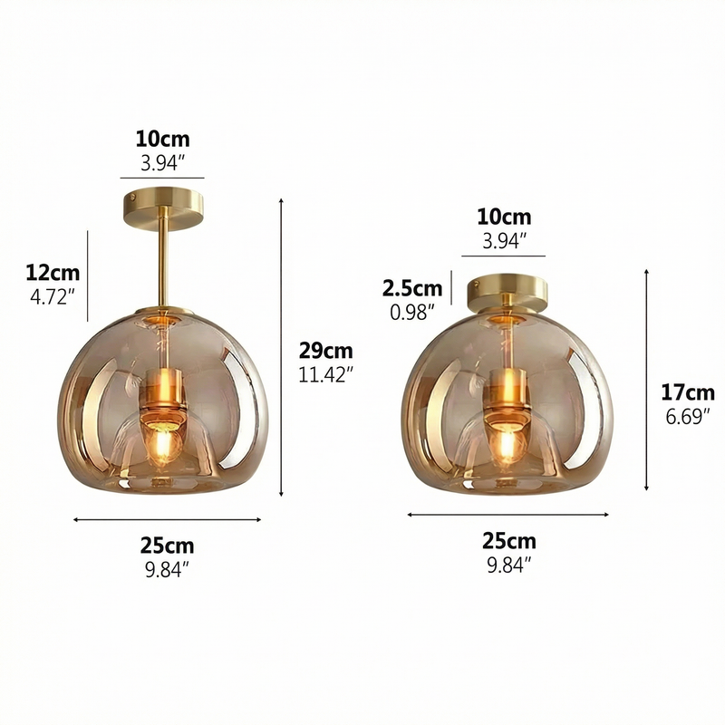 CopperGlow | Elegant Modern Flush Mount Ceiling Light Fixture