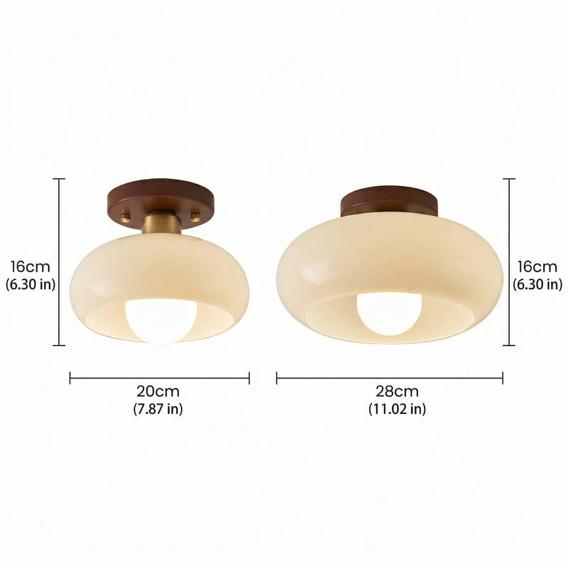 BauhausGlow | Elegant Minimalist Cream Flush Mount Ceiling Light Fixture
