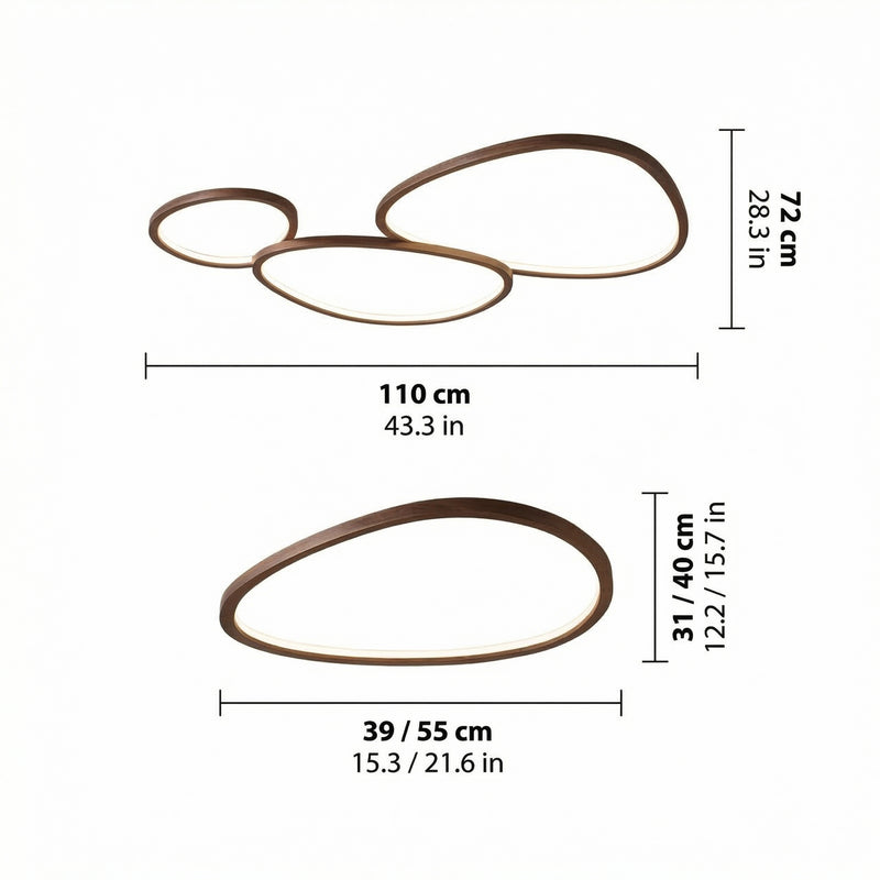 NordicWood | Sleek Minimalist Flush Mount LED Ceiling Light Fixture