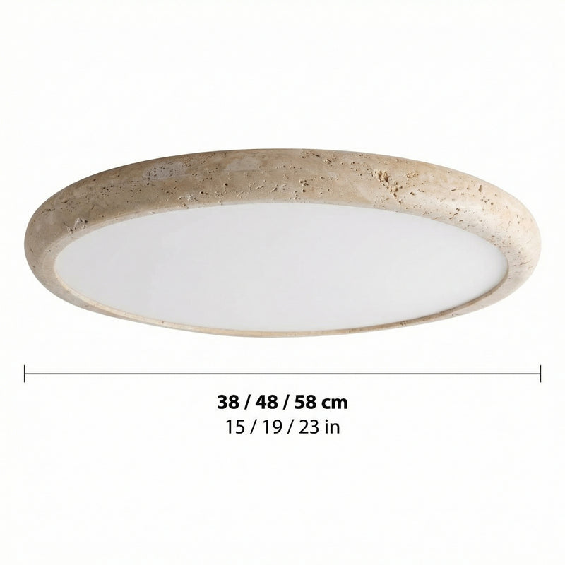 TravertineGlow | Elegant Natural Stone LED Ceiling Light Fixture