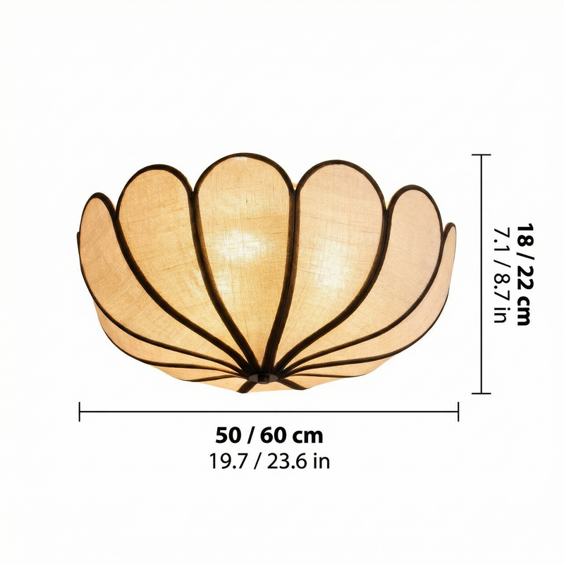 WickerLuxe | Elegant Handwoven LED Flush Mount Ceiling Light Fixture