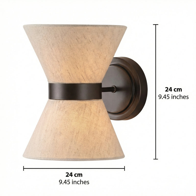 Wabi Sabi | Wall Light Sconce with Asymmetrical Silk Shade | Elegant Illumination for Modern Spaces