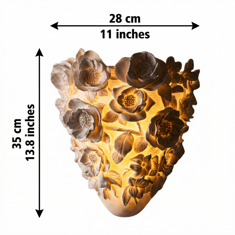 Elegant Ceramic Wall Lamp | Floral Design with Soft LED Light | Charming Sconce for Warm Ambiance