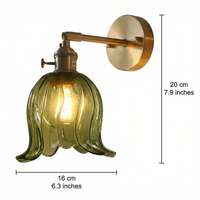 Floral Elegance | Glass Wall Light with Soft LED Glow | Modern Sconce for Cozy Ambiance