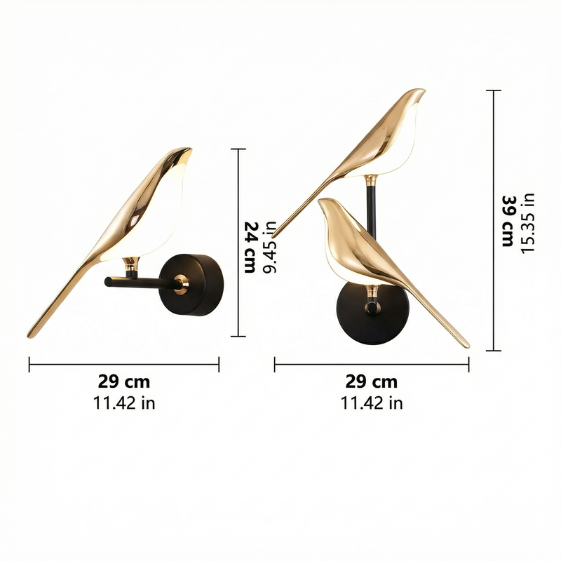 Artistic Wall Light | Modern Bird-Shaped Wall Lamp with Adjustable LED | Unique Decor Accent for Warm Ambiance