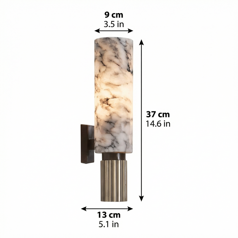 Contemporary Wall Light | Copper Stone Wall Lamp with LED Bulb | Elegant Design for Warm Ambiance