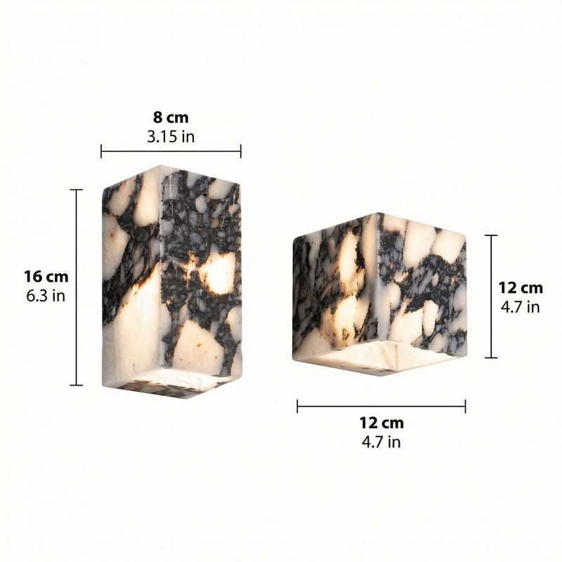 Marble Cube | Wall Light with LED Bulb & Minimalist Design | Elegant Sconce for Ambient Illumination