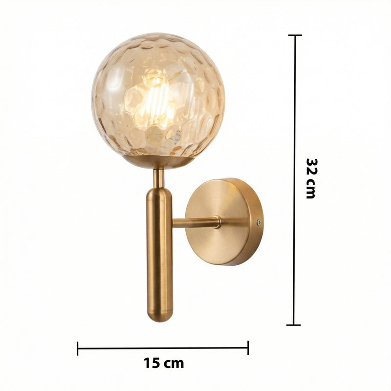 Scandinavian Sphere Wall Sconce with LED Compatibility | Modern Design for Cozy Ambiance