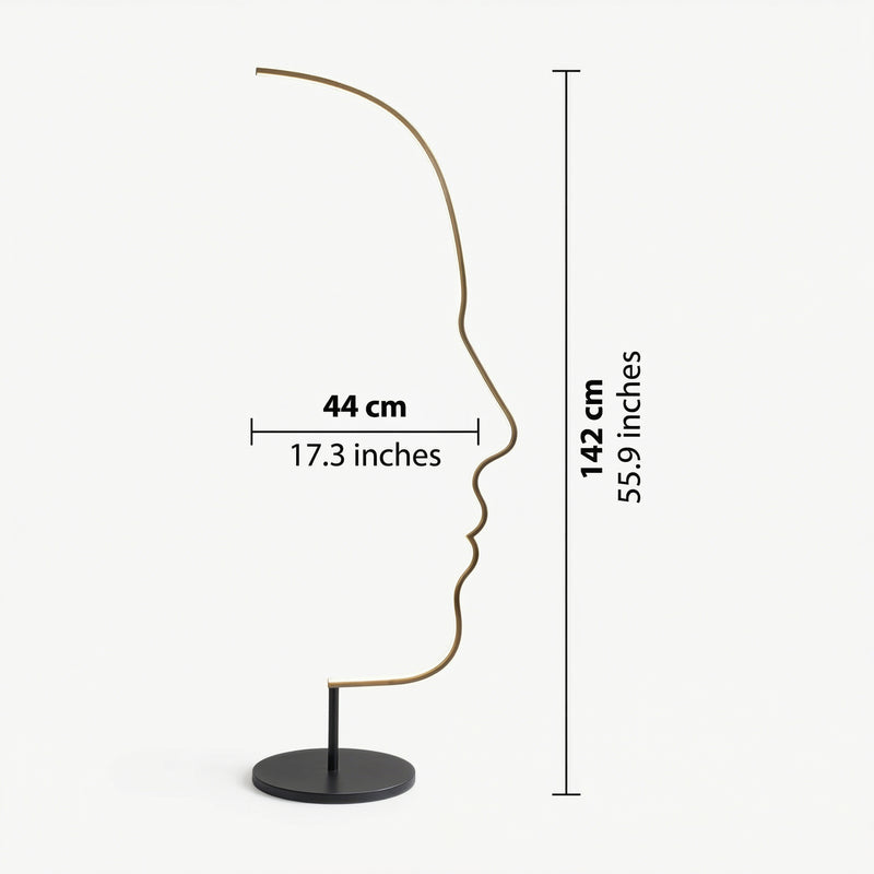 Sculptural Face Floor Lamp | Modern Design with Warm LED Light | Contemporary Lighting for Living Spaces