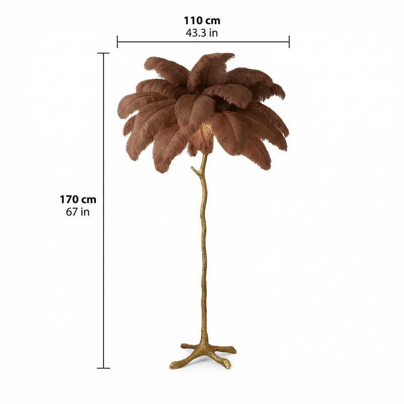 Elegant Feather Floor Lamp | Modern Design with Adjustable LED Lighting | Stylish Ambient Light for Living Room