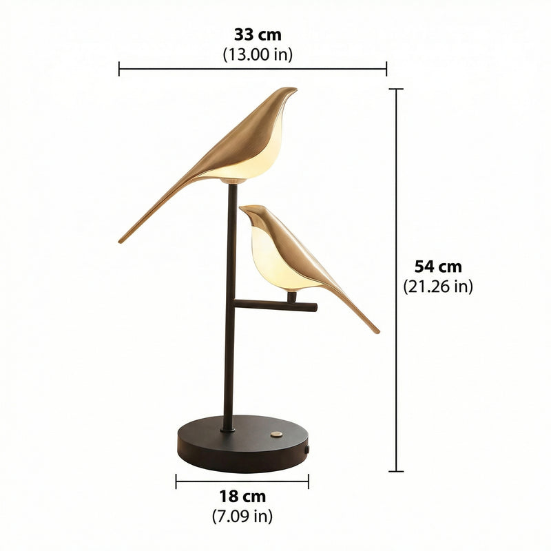 Modern Table Lamp | Unique Bird Design with LED Light | Stylish Bedside or Desk Lamp for Cozy Ambiance
