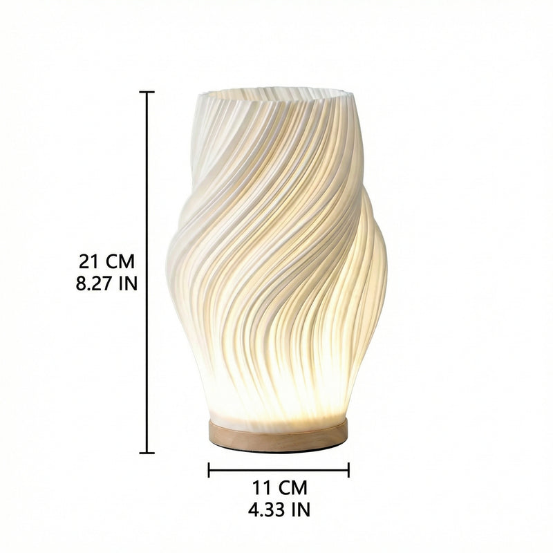 WaveLight | Elegant Dimmable Wooden Table Lamp for Bedside & Living Room
