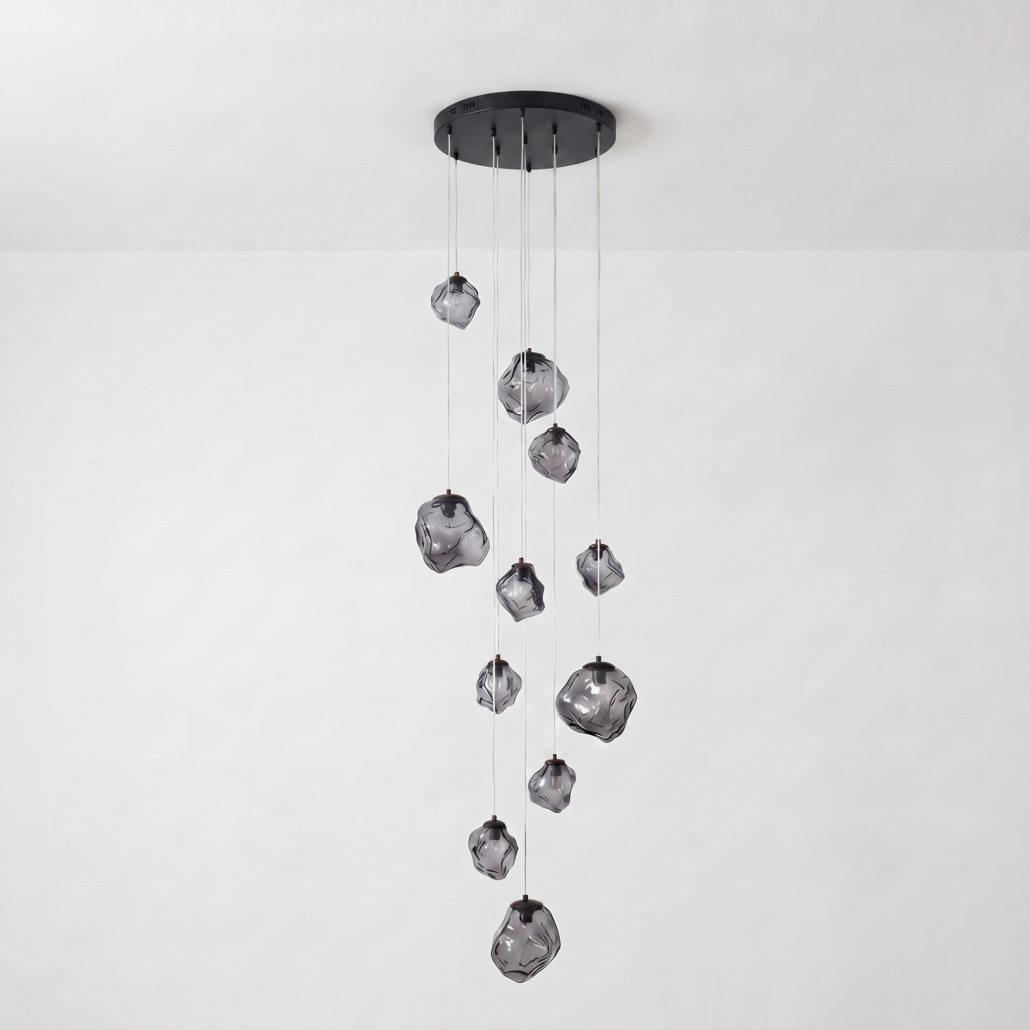 Staircase Chandelier for High Ceilings | Modern Glass Pendant Light | Kelvinum