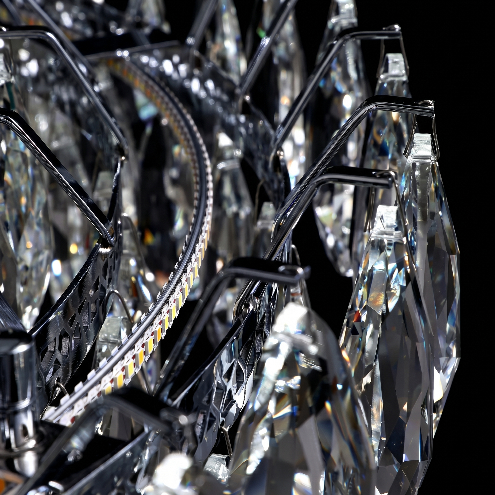 Luxury Crystal Chandelier | Modern Ring Ceiling Light for Living Room & Dining Room