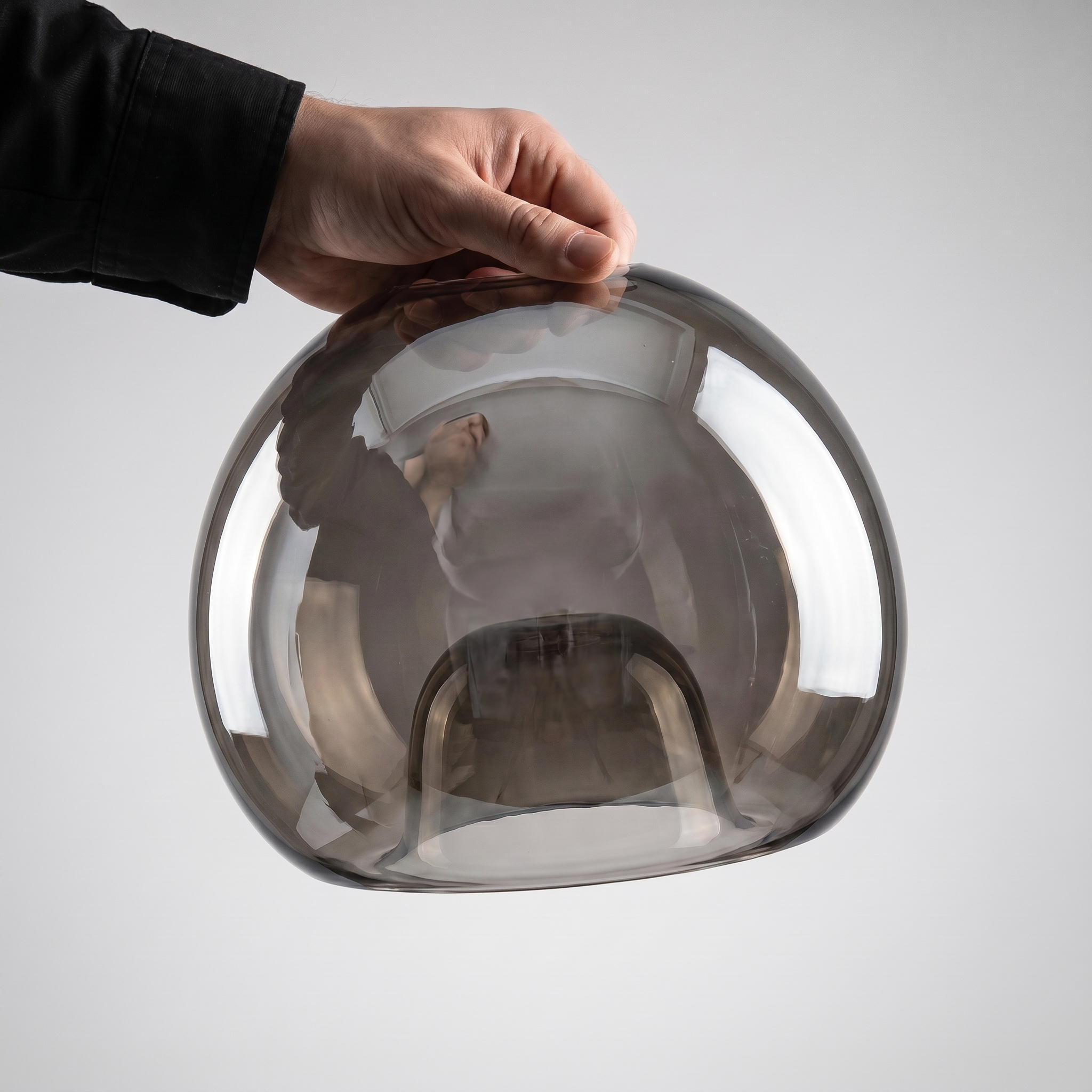 CopperGlow | Modern Glass Globe Ceiling Light | Flush Mount Lamp for Bedroom, Hallway & Entryway