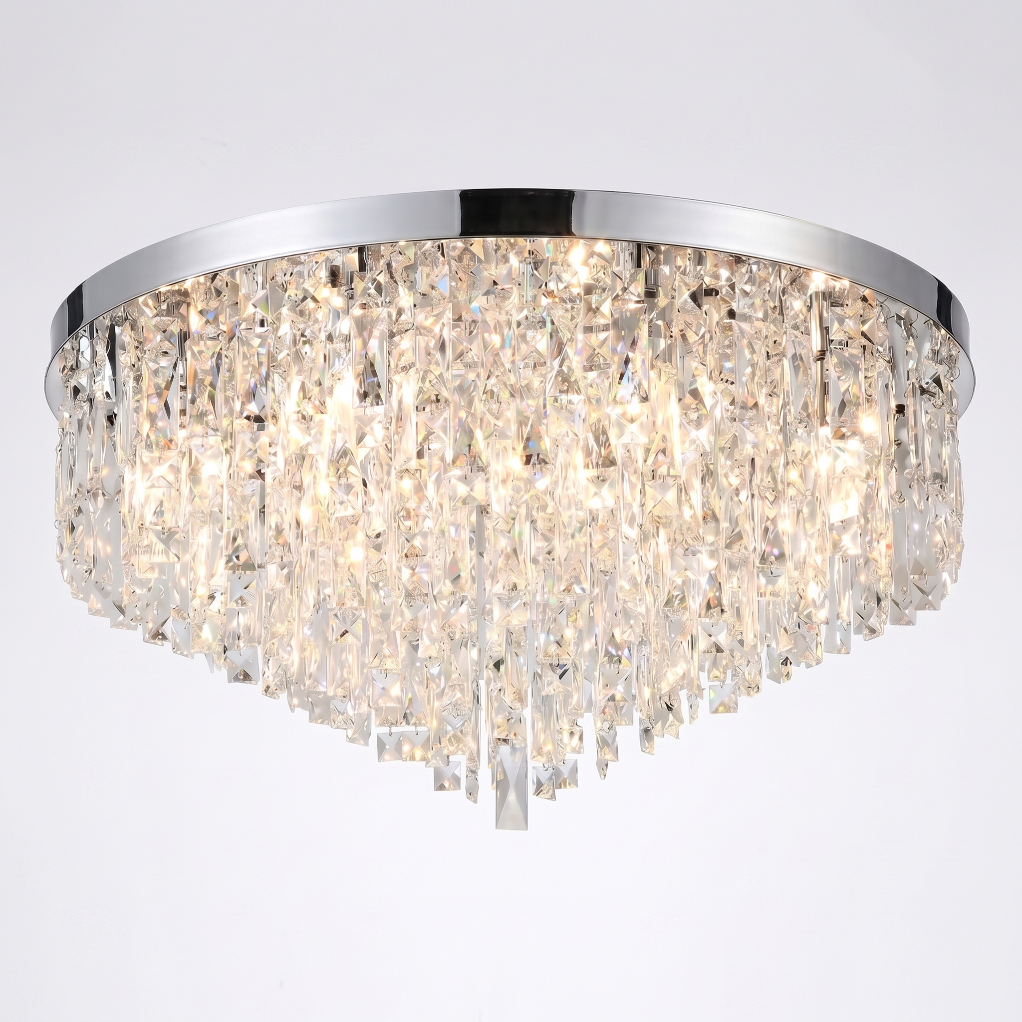 Luxury Crystal Flush Mount Chandelier – Ceiling Light for Bedroom, Hallway & Living Room