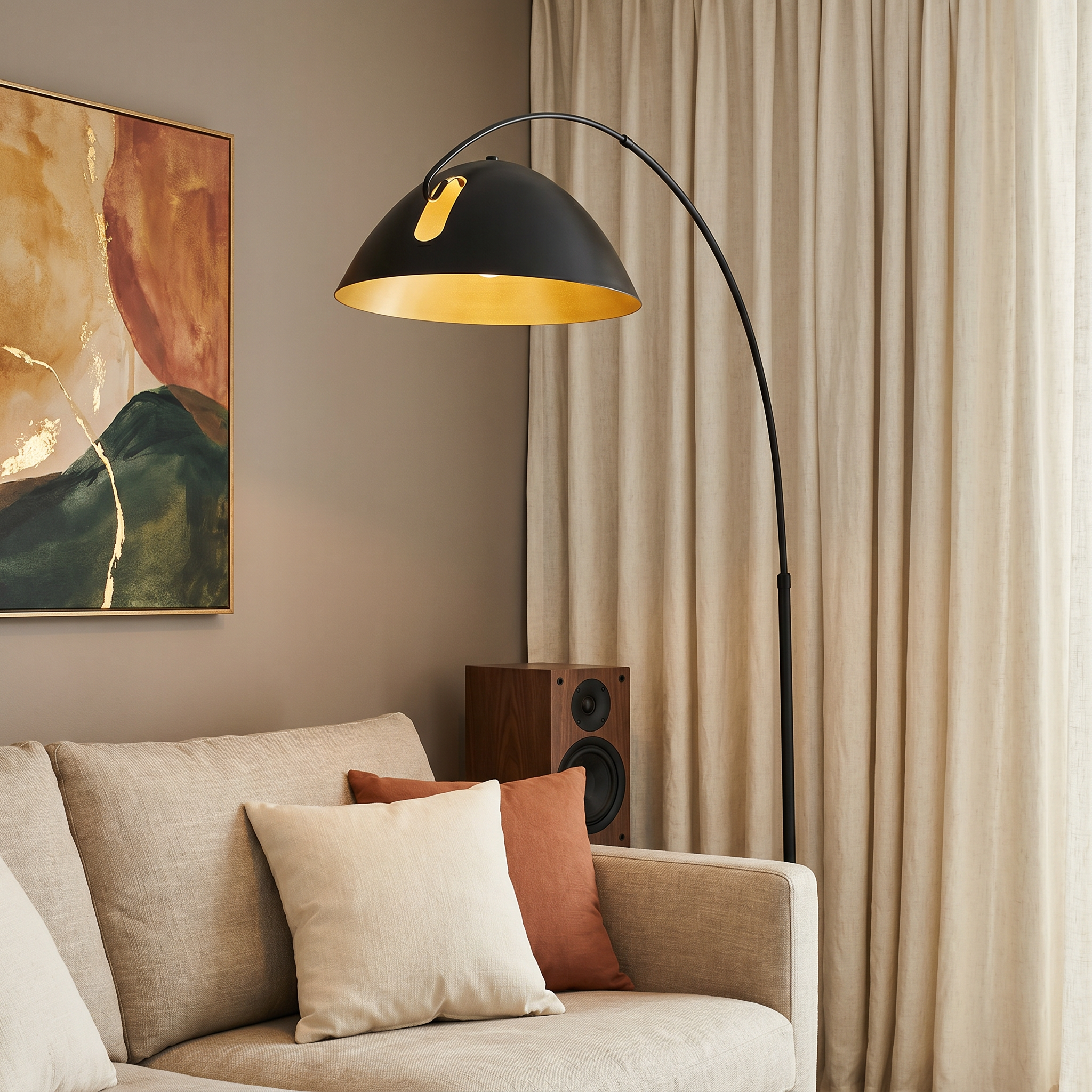 Nordic Elegance | Modern Floor Lamp with Adjustable Height & LED Bulb | Minimalist Design for Living Room Illumination