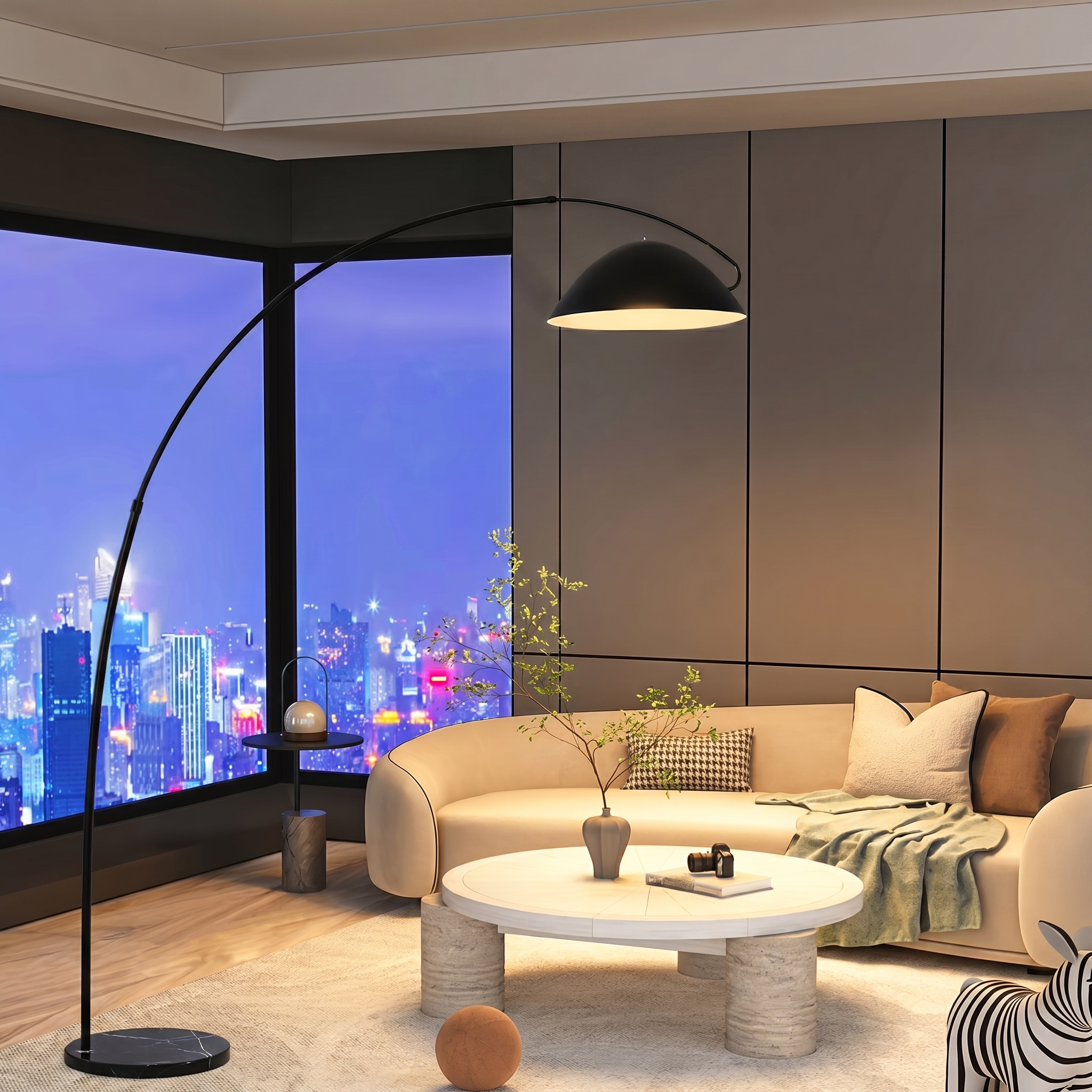 Nordic Elegance | Modern Floor Lamp with Adjustable Height & LED Bulb | Minimalist Design for Living Room Illumination