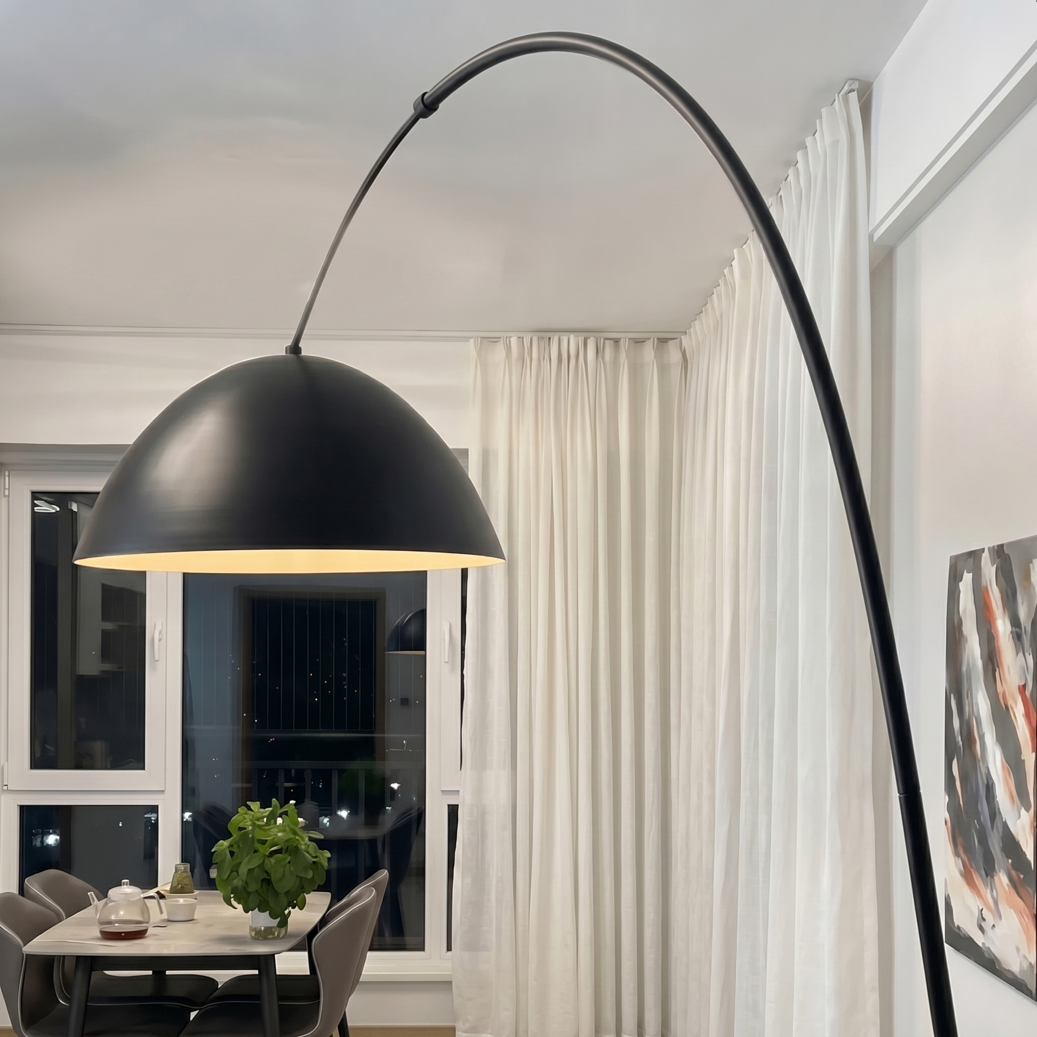 Nordic Elegance | Modern Floor Lamp with Adjustable Height & LED Bulb | Minimalist Design for Living Room Illumination