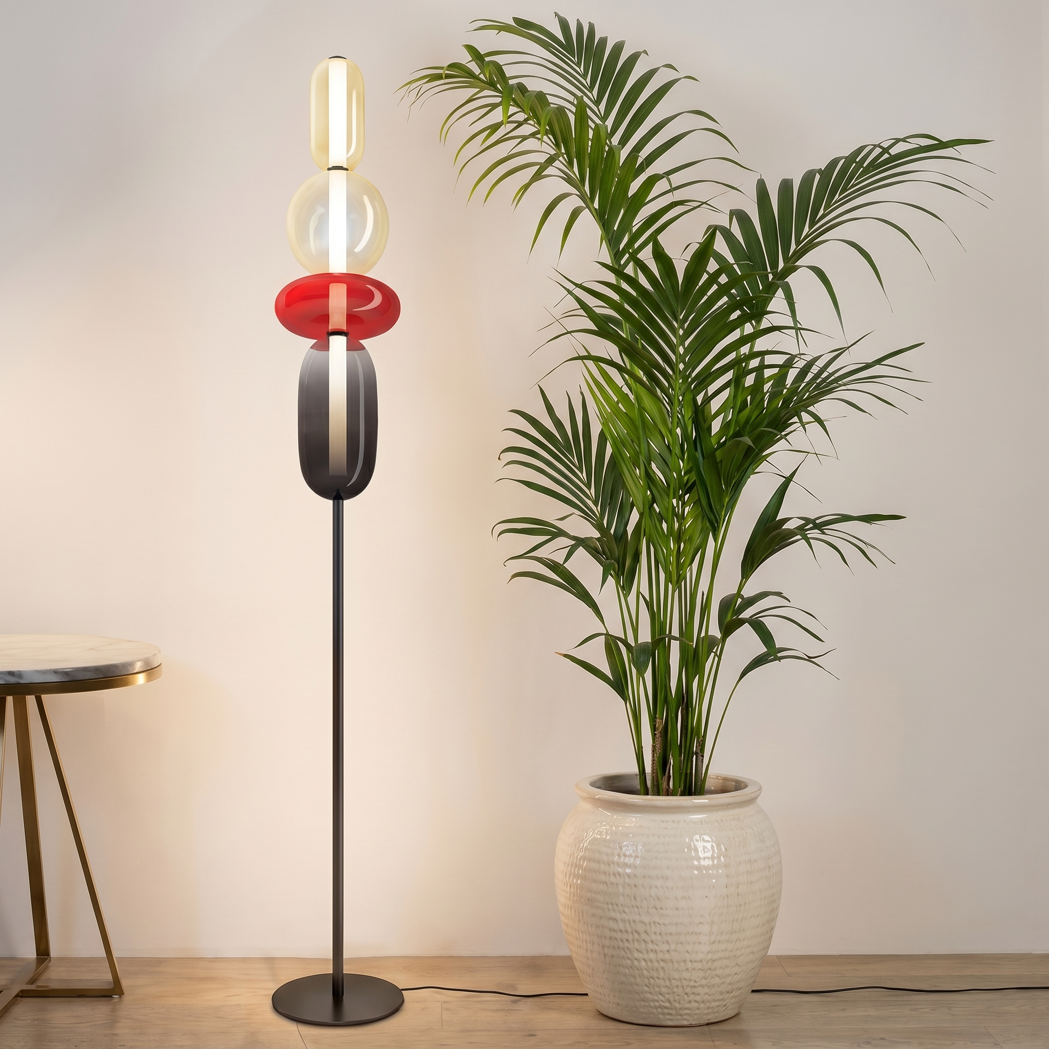 Modern Glass Floor Lamp – Sculptural Standing Light for Living Room & Bedroom