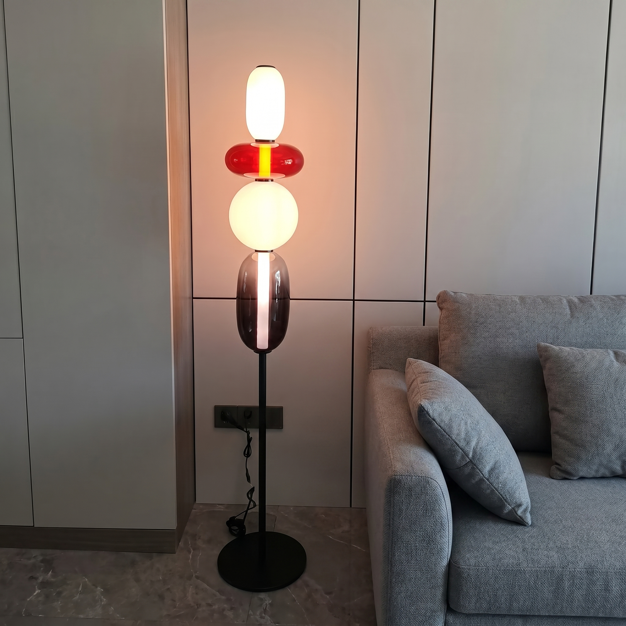 Modern Glass Floor Lamp – Sculptural Standing Light for Living Room & Bedroom