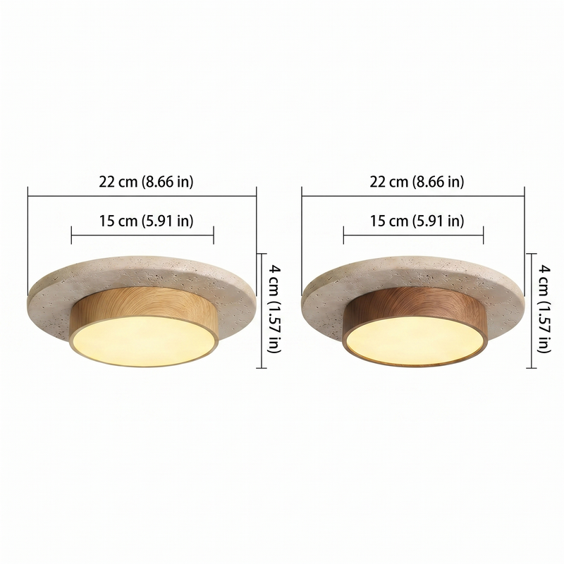Wabi Sabi Nordic Wood LED Flush Mount Ceiling Light 22cm