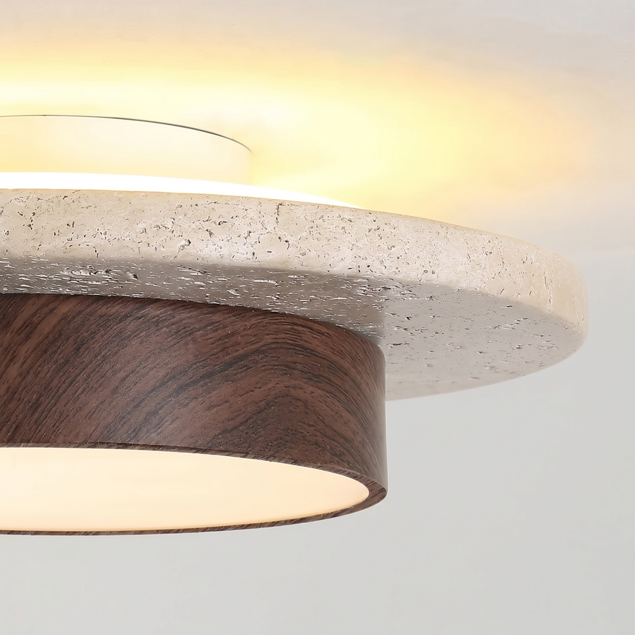 Wabi Sabi Nordic Wood LED Flush Mount Ceiling Light 22cm