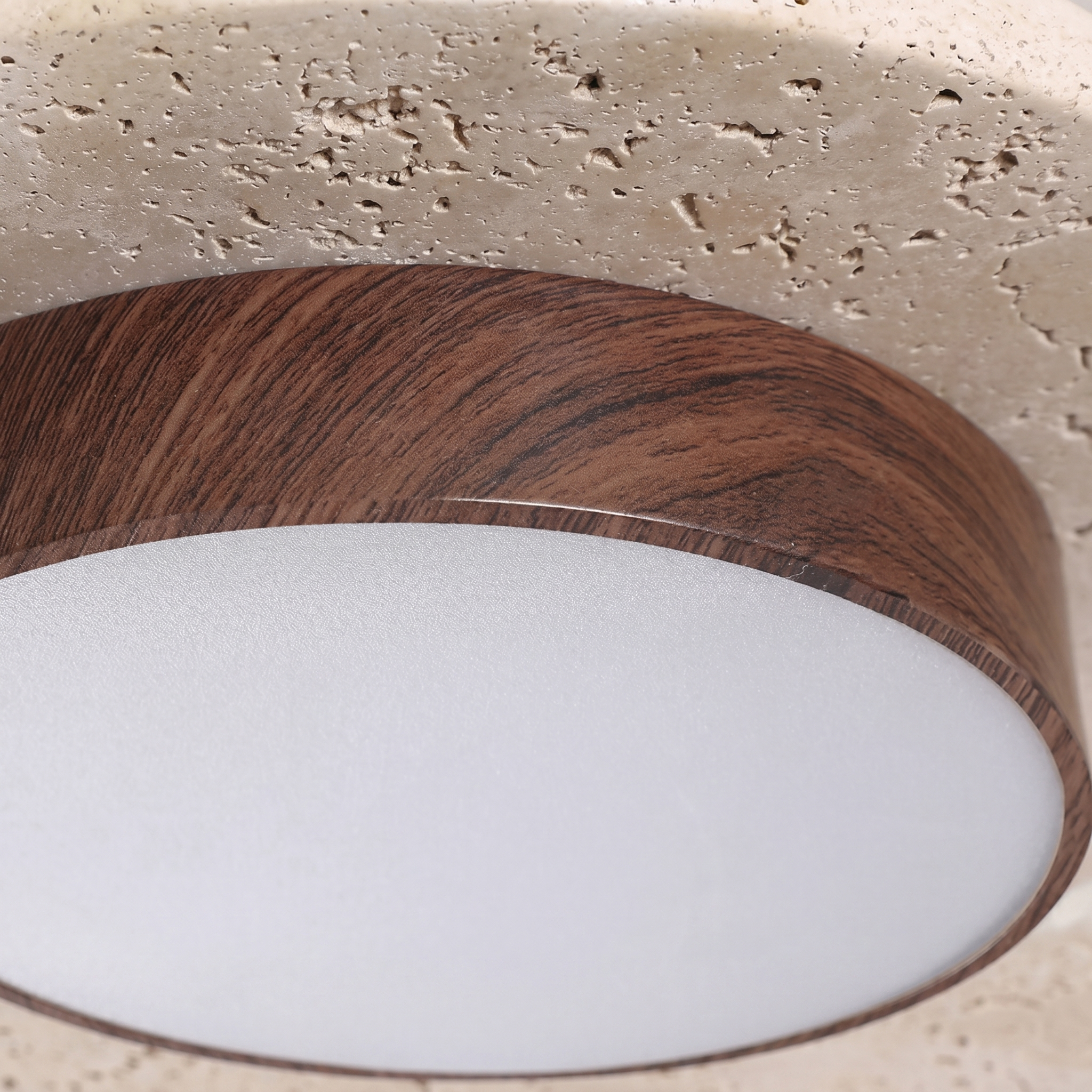 Wabi Sabi Nordic Wood LED Flush Mount Ceiling Light 22cm