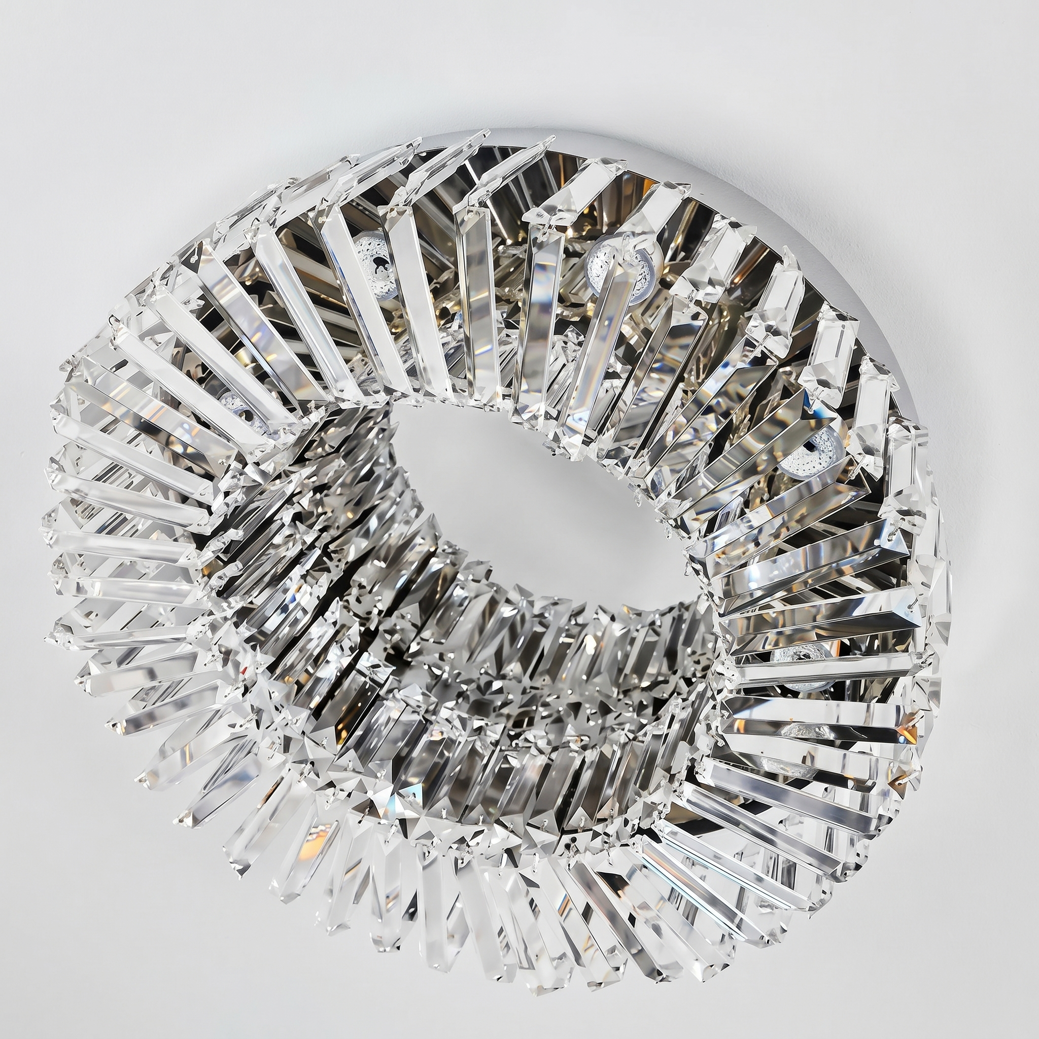 Elegant Crystal Ceiling Lamp | LED Ceiling Light Fixture with Changeable Colors | Modern Design for Living Room Ambiance