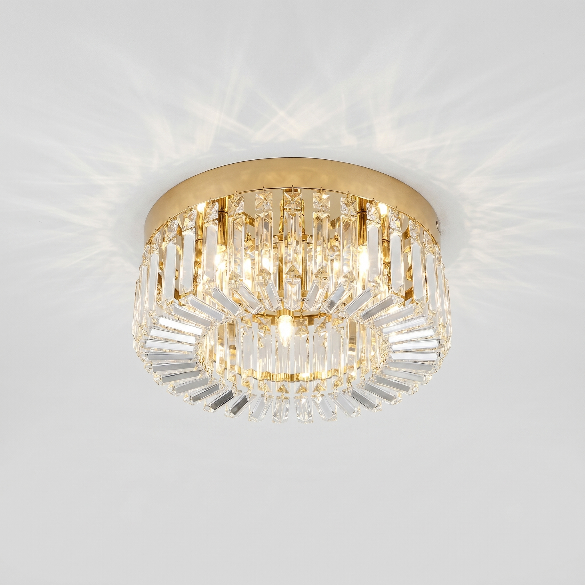 Elegant Crystal Ceiling Lamp | LED Ceiling Light Fixture with Changeable Colors | Modern Design for Living Room Ambiance