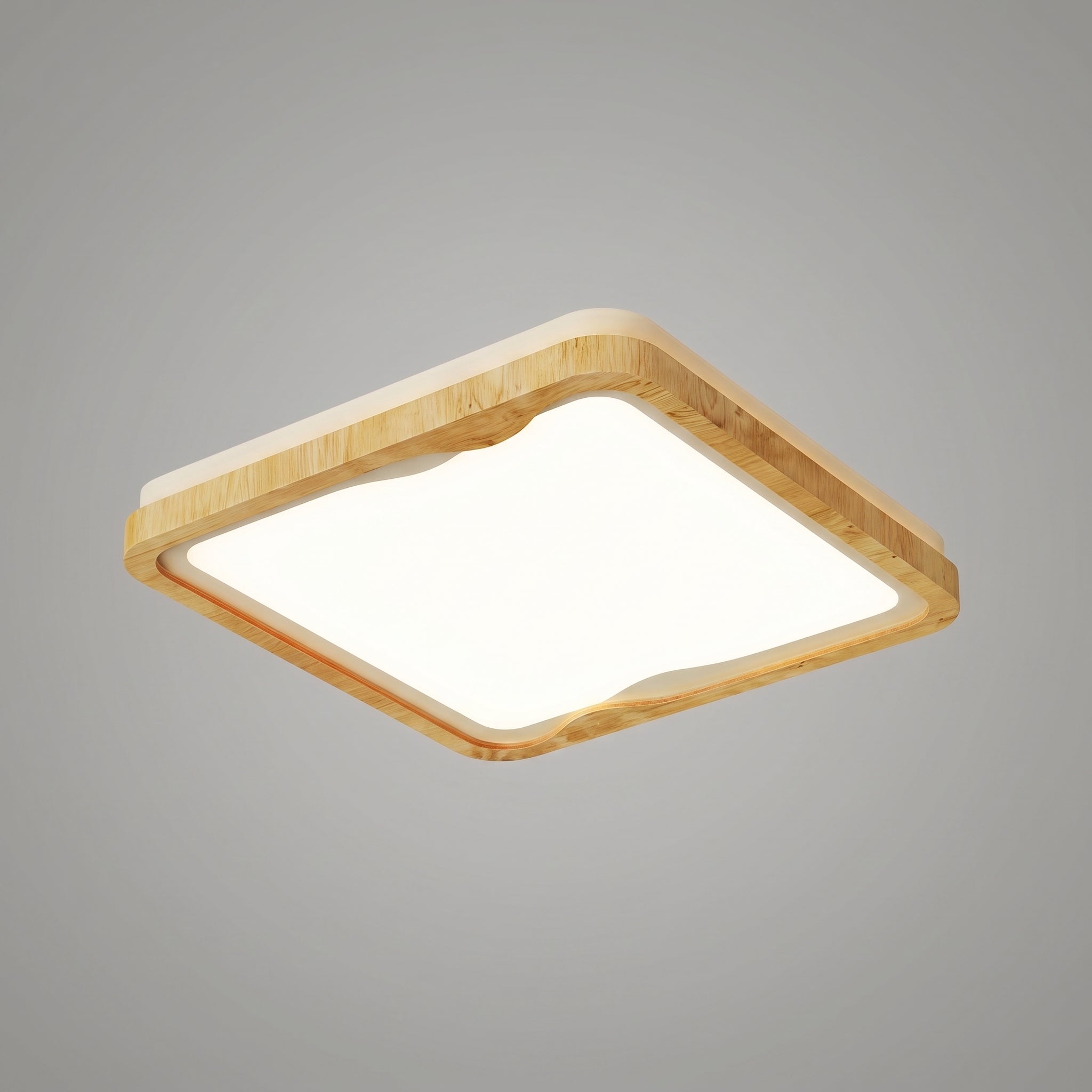 Modern LED Ceiling Light Fixture with Dimmable Brightness | Stylish Wood Grain Design for Home Decor