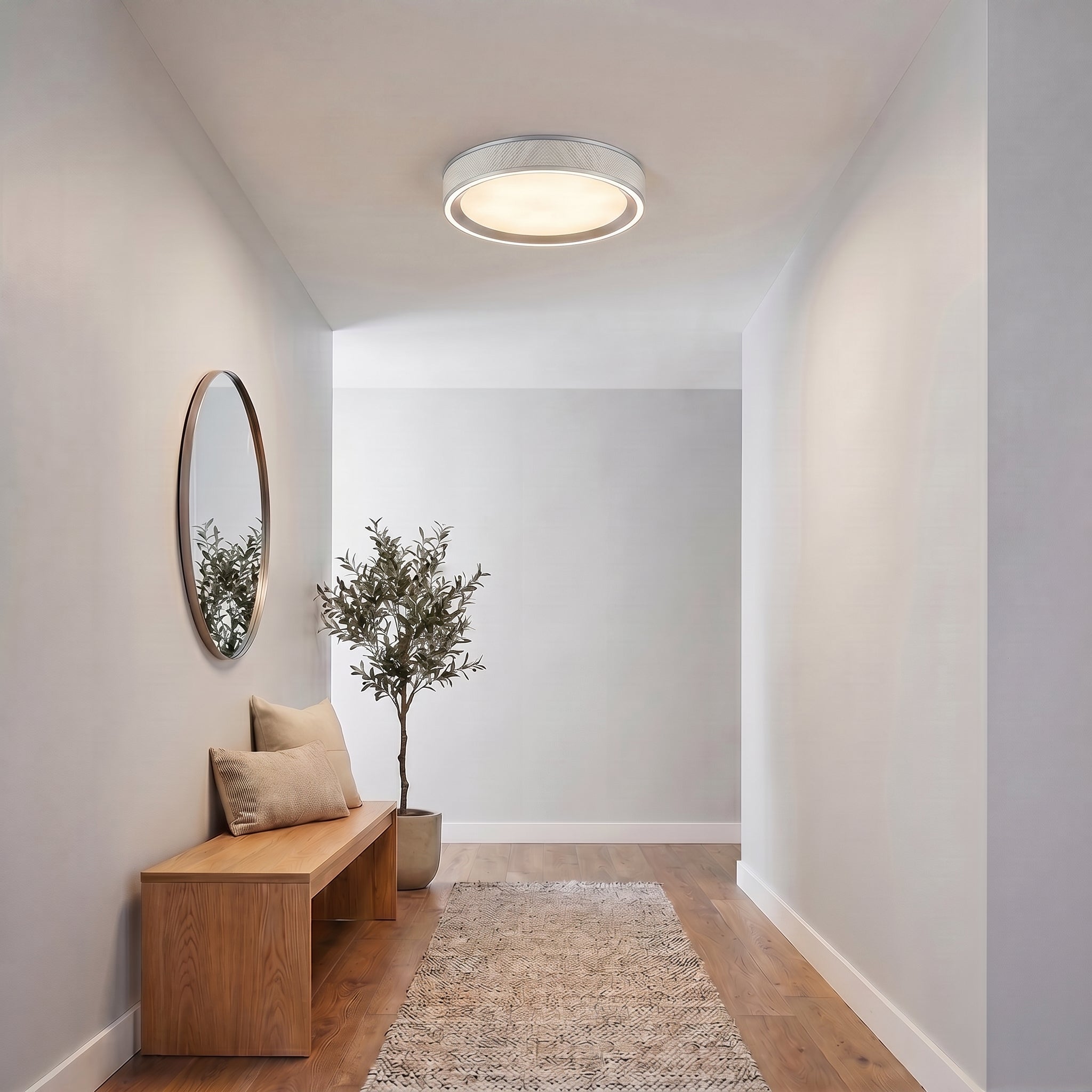 Modern Ceiling Light | LED Flush Mount Fixture with Remote Control | Adjustable Brightness for Versatile Home Lighting