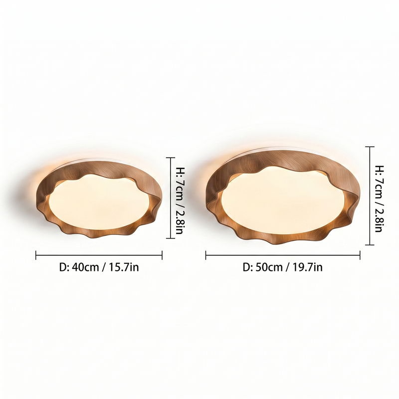 Nordic Wood Grain LED Flush Mount Ceiling Light