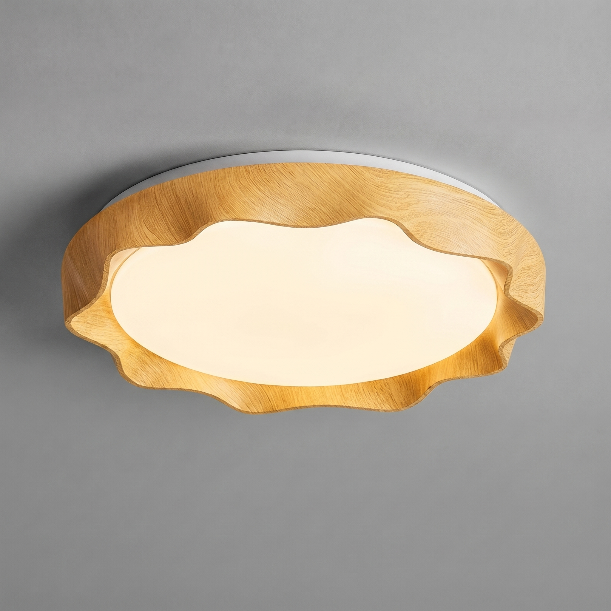 Nordic Wood Grain LED Flush Mount Ceiling Light