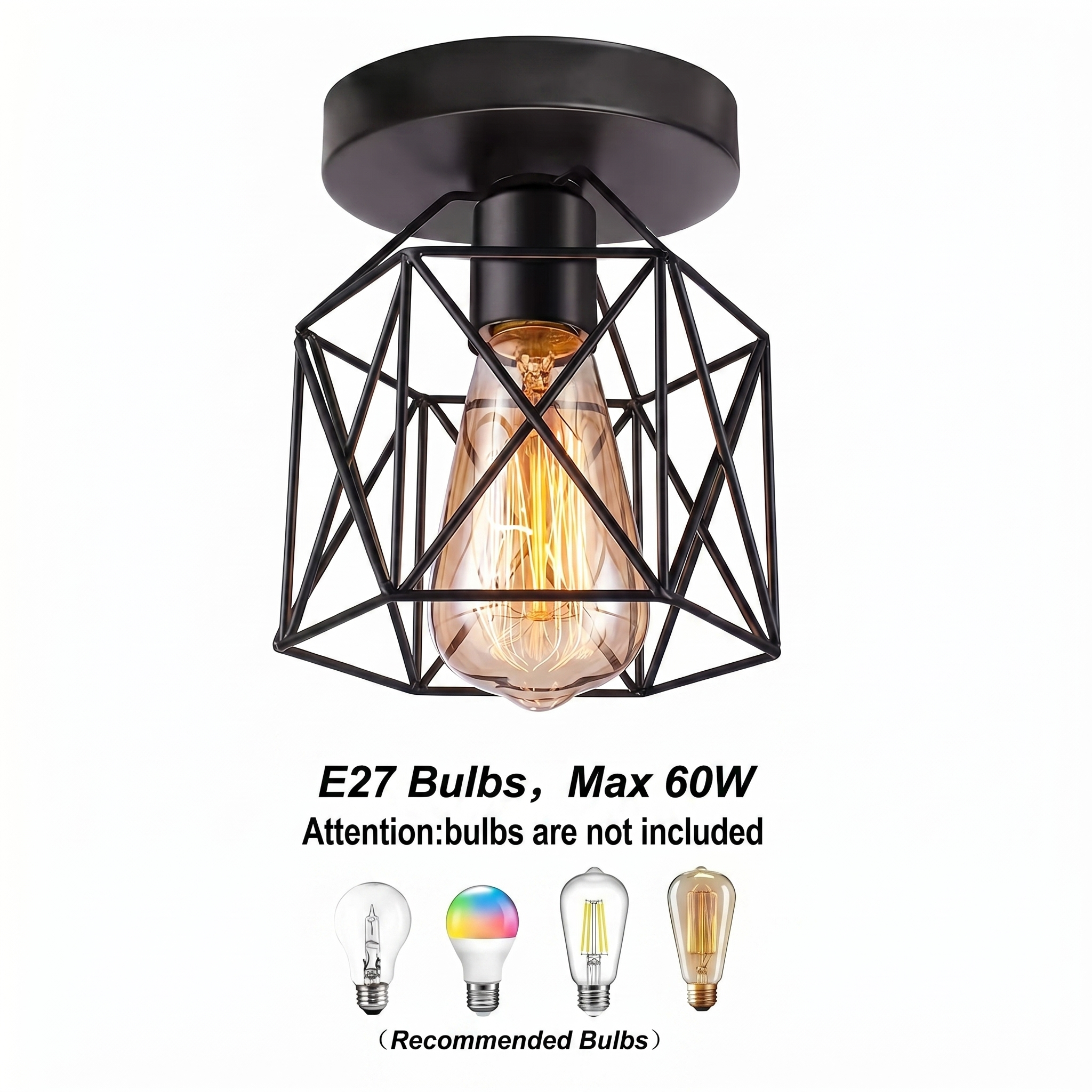 Modern Round Flush Mount Ceiling Light Fixture