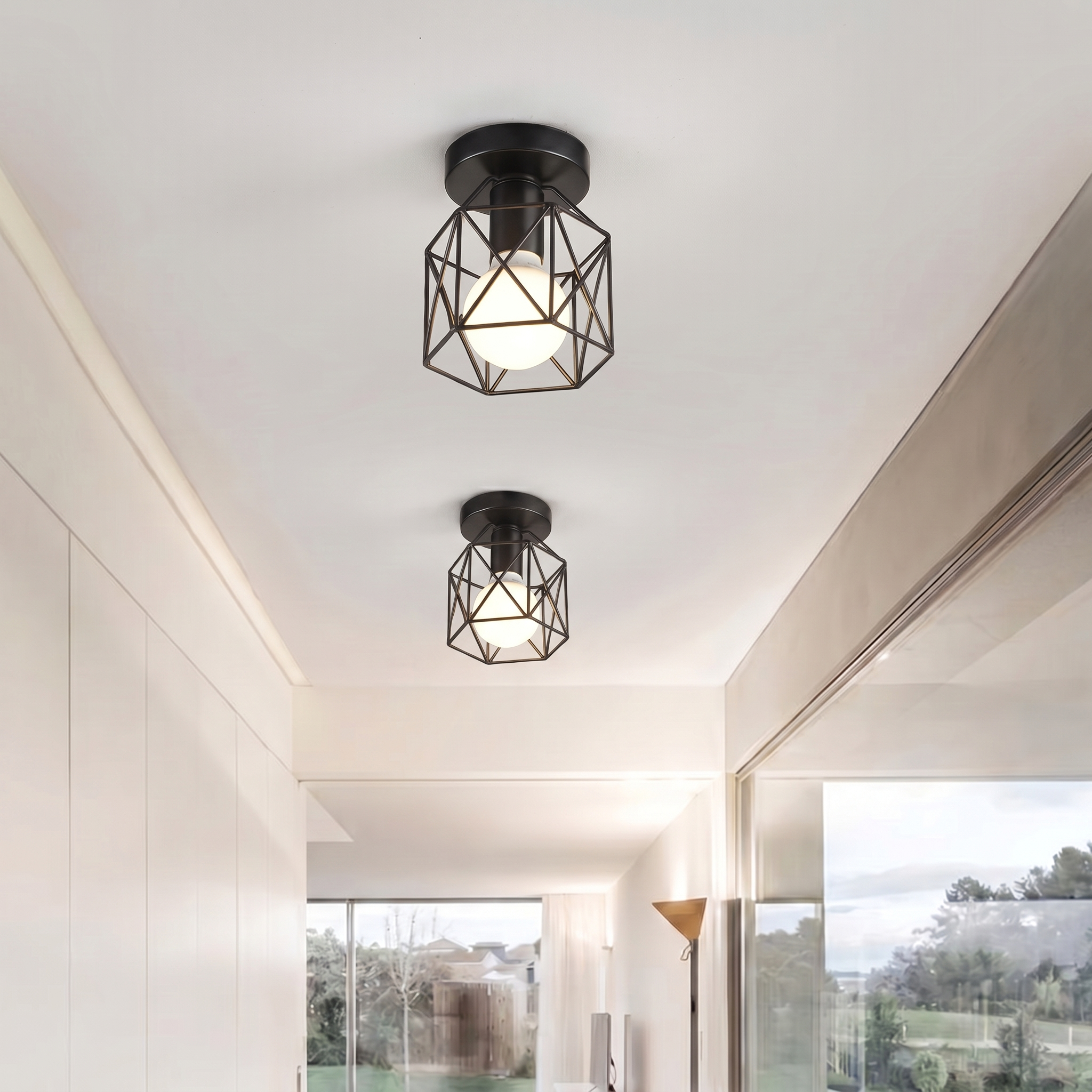 Modern Round Flush Mount Ceiling Light Fixture