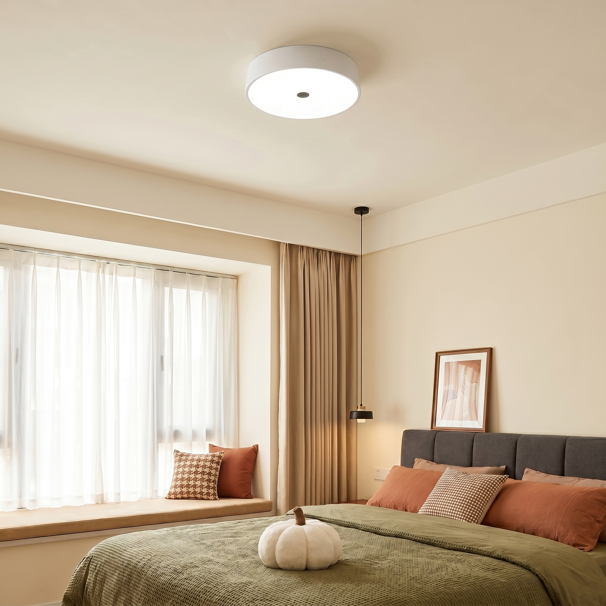 Modern Metal | Flush Mount Ceiling Light with Adjustable Brightness