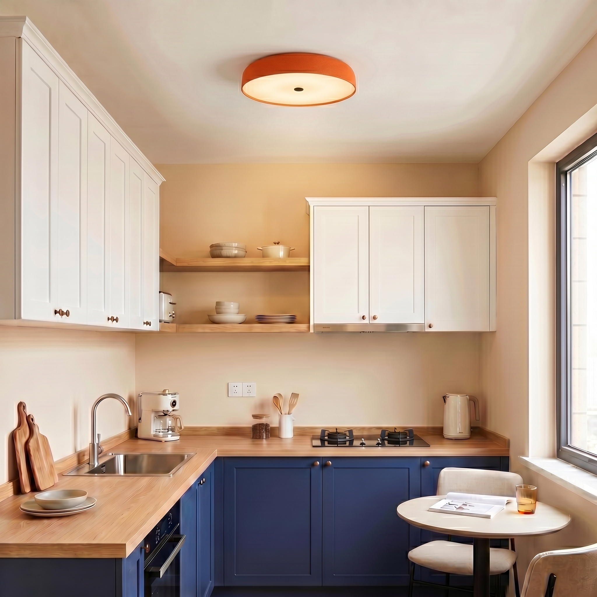 Modern Metal | Flush Mount Ceiling Light with Adjustable Brightness