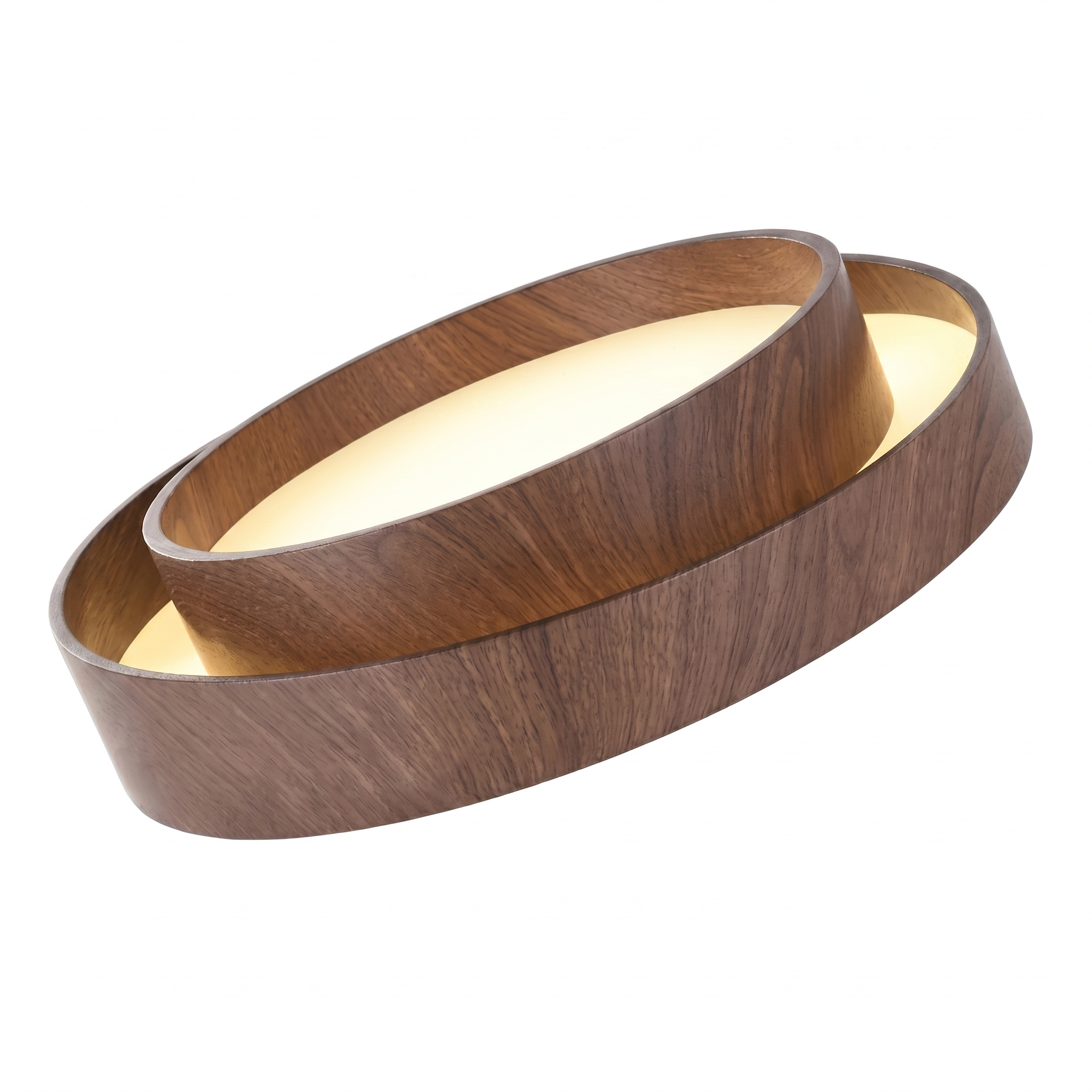 Nordic Walnut Grain LED Flush Mount Ceiling Light