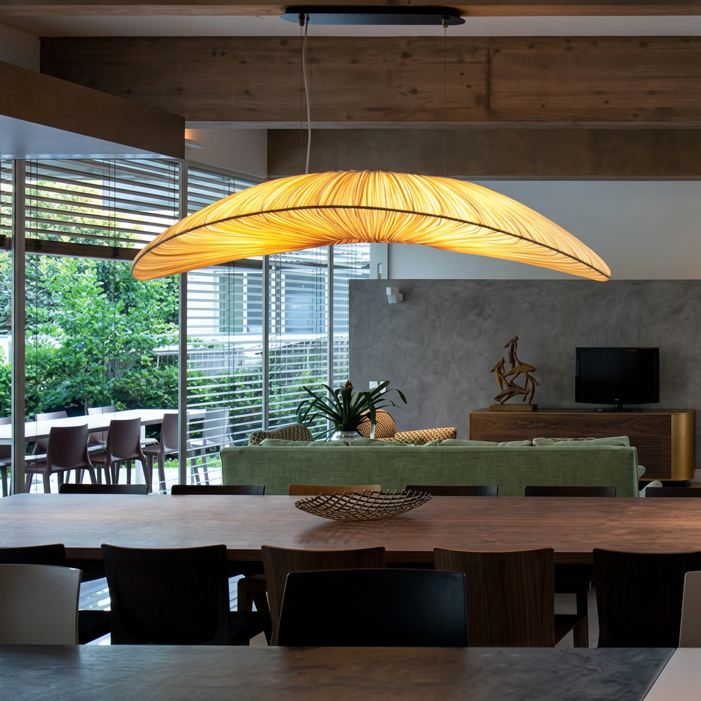 NordicWeave | Elegant Modern Fabric Dining Room Chandelier Light